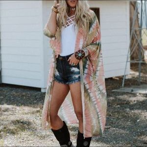 Tie Dye Kimono Duster